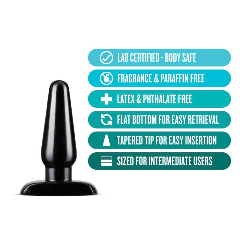 Anal adventures - basic anal plug, medium - Product front view, with details  | Flirtybay.com.au